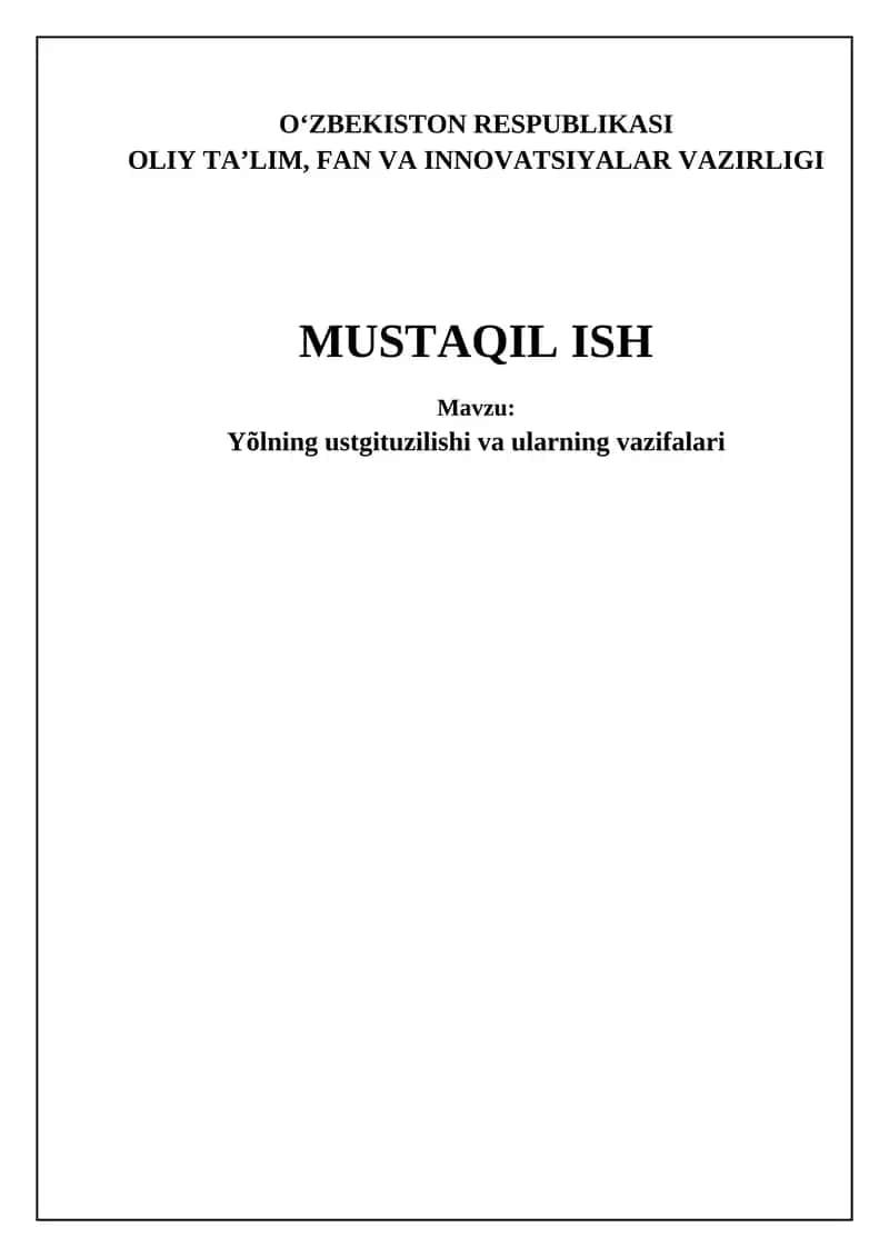 Yo'l ustki qismlarining mustahkamligi va bardoshliligi 1