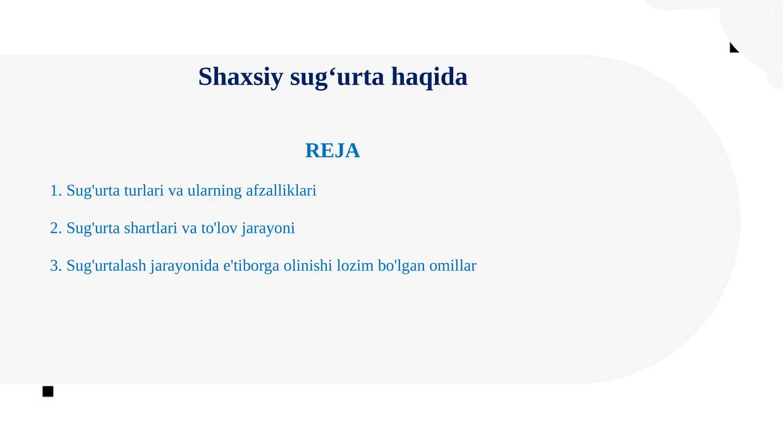 Shaxsiy sug‘urta haqida 1