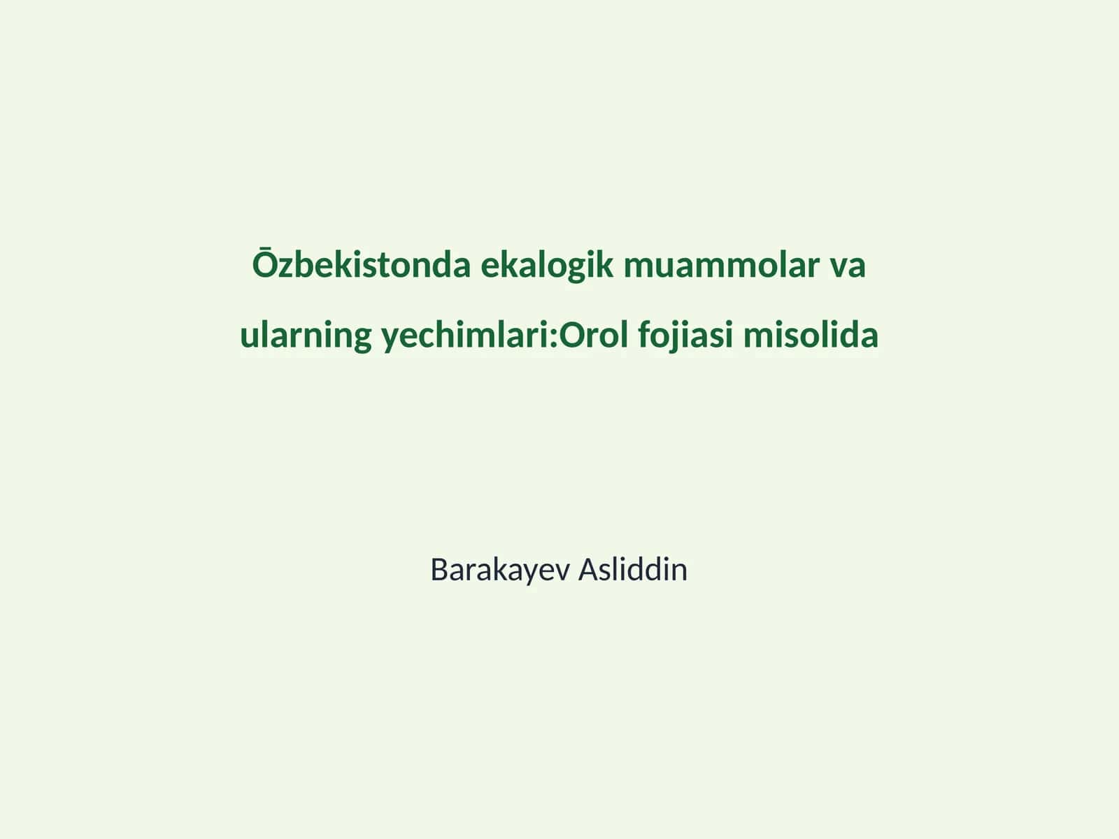 Orol fojiasi misolida 1