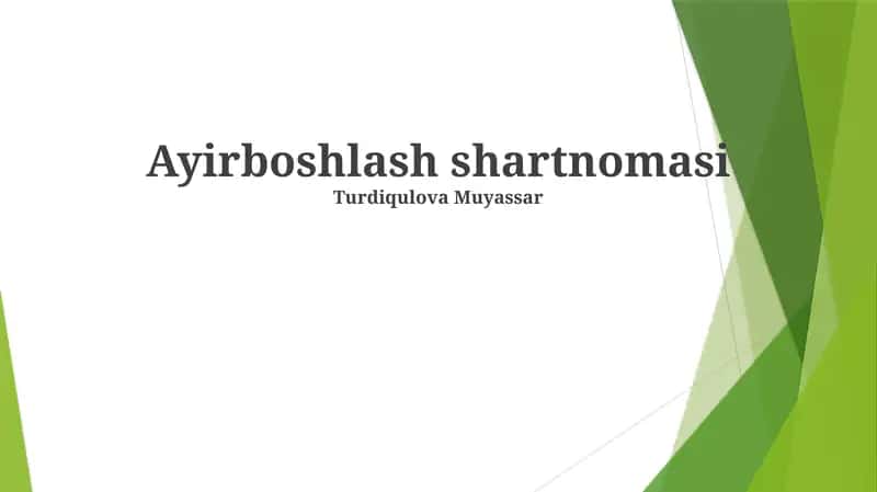 Ayirboshlash shartnomasi 1