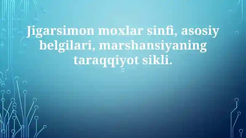Jigarsimon Moxlar Sinflari