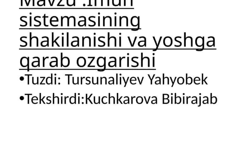 Imunsistemasiningshakilanishi 1