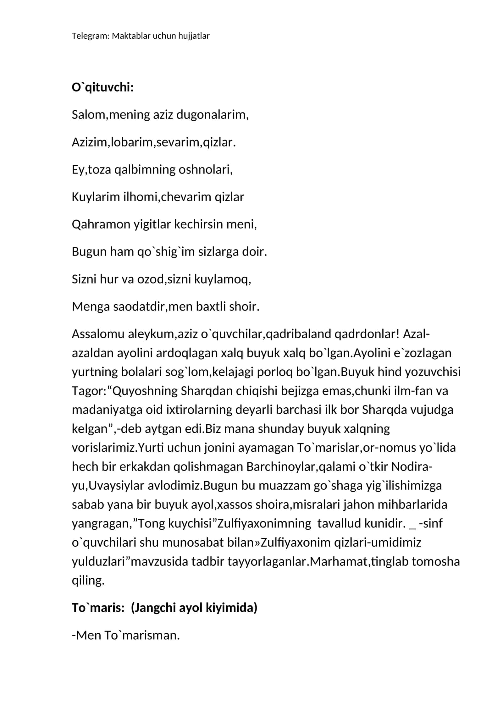 Telegram: Maktablar uchun hujjatlar 1