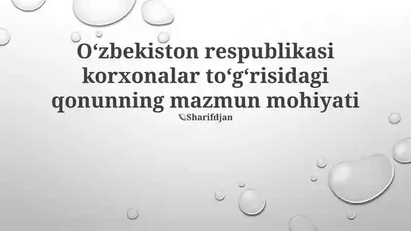 Oʻzbekiston respublikasi korxonalar toʻgʻrisidagi qonun