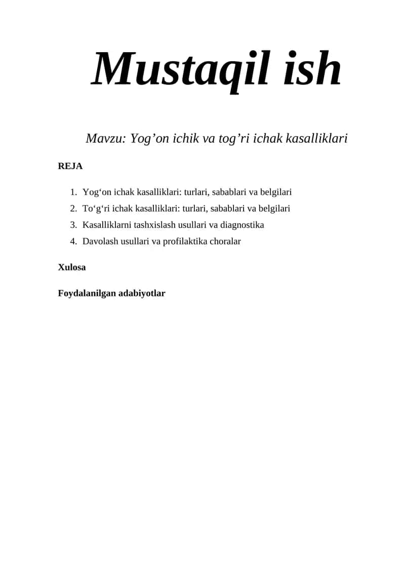Yog’on ichik va tog’ri ichak kasalliklari 1