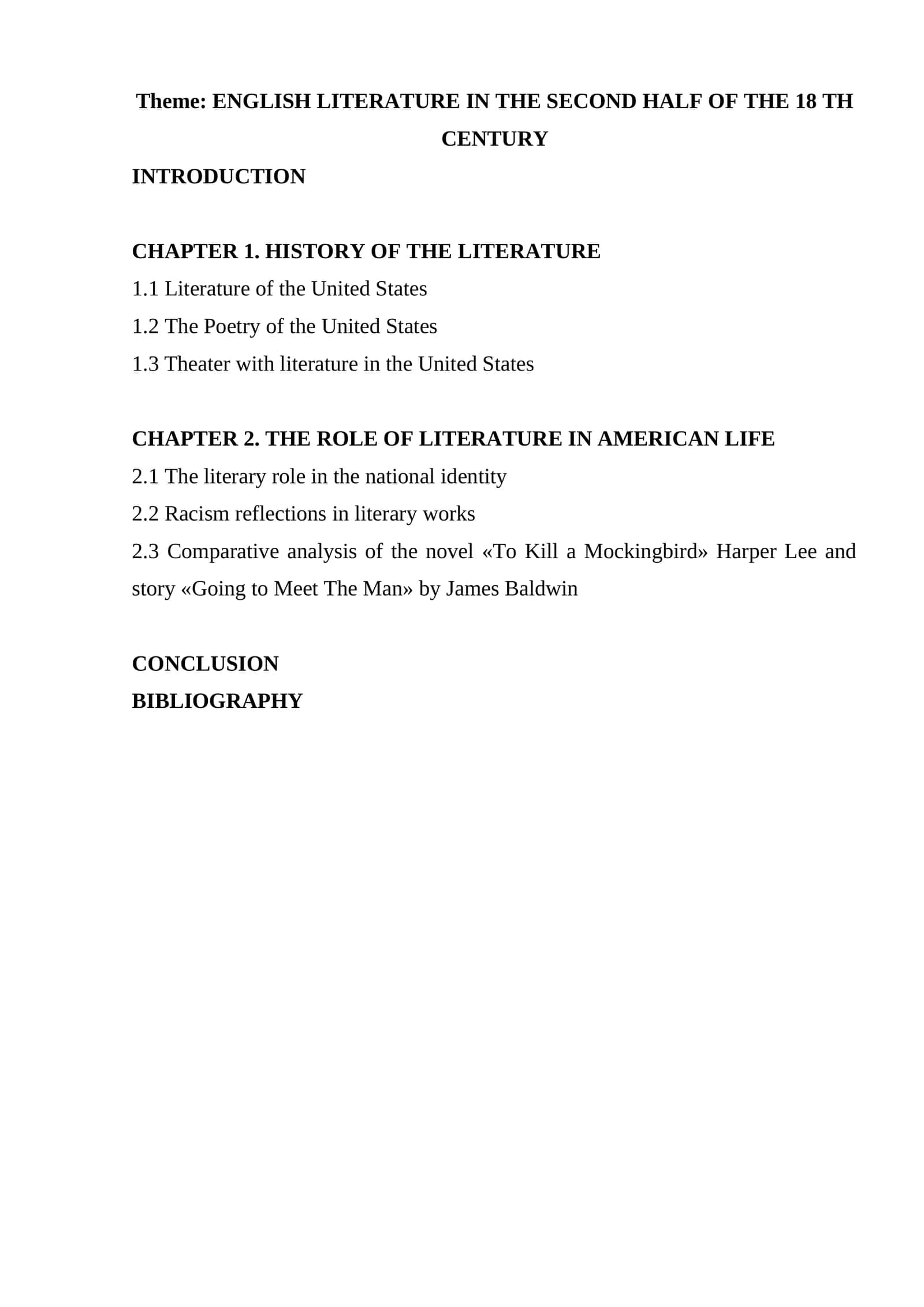 ENGLISH LITERATURE IN THE SECOND HALF OF THE 18 TH CENTURY 1