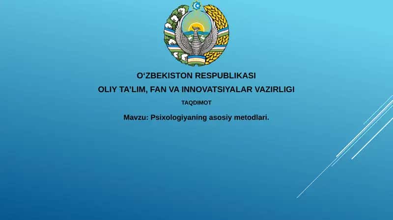 Psixologiyaning asosiy metodlari 1