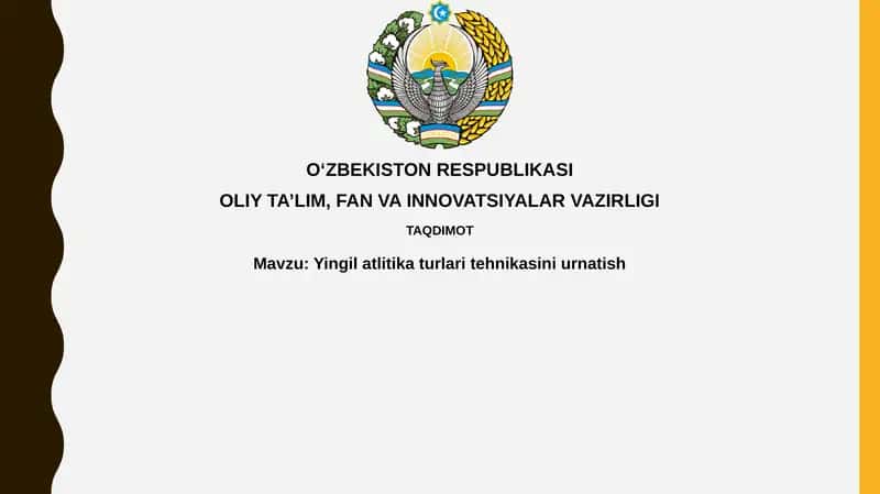 Yengil atletika jihozlarini o'rnatish 1
