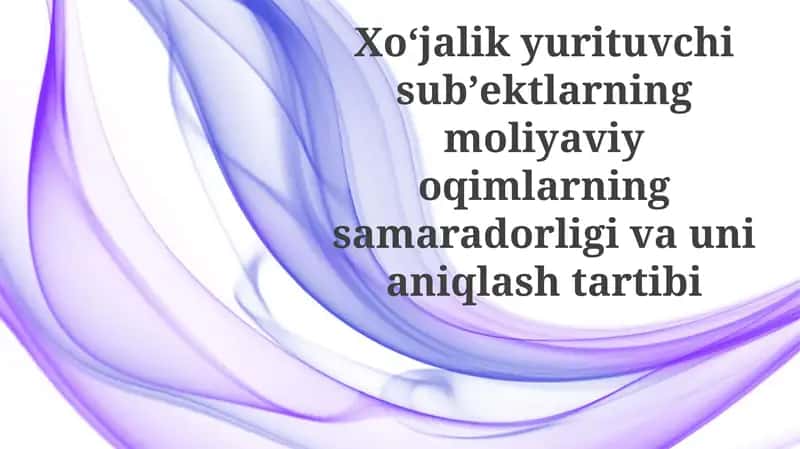 Moliyalashtirish samaradorligi 1