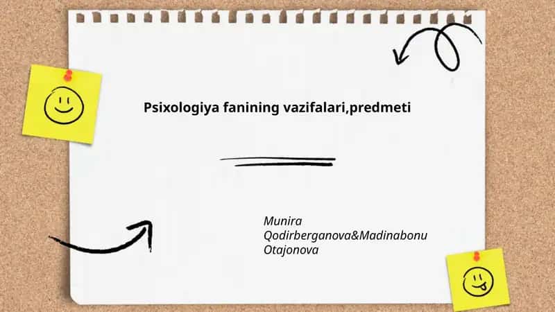 Psixologiya fanining vazifalari,predmeti 1