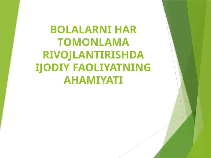 Tasviriy faoliyatning ahamiyati 1