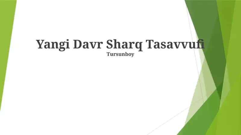 Yangi Davr Sharq Tasavvufi 1