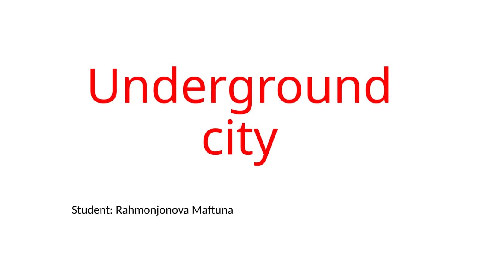 Underground city 1