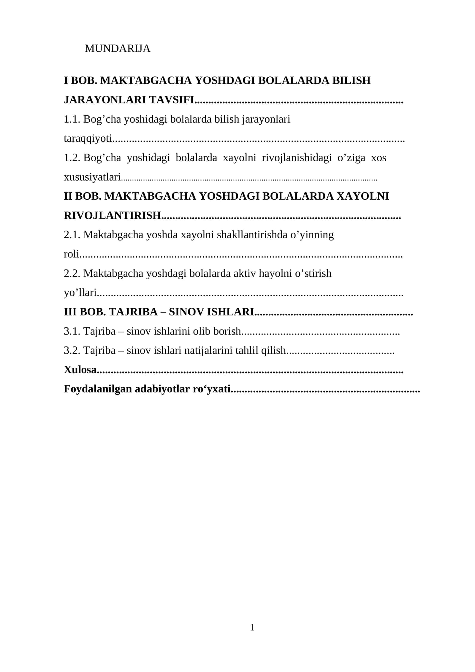 BOB. MAKTABGACHA YOSHDAGI BOLALARDA BILISH JARAYONLARI TAVSIFI 1