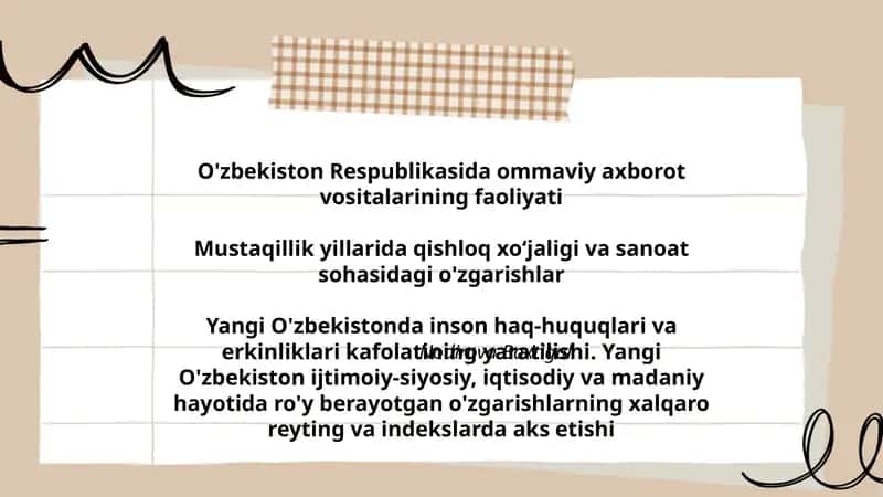 O'zbekiston Respublikasida ommaviy axborot vositalarining faoliyati 1