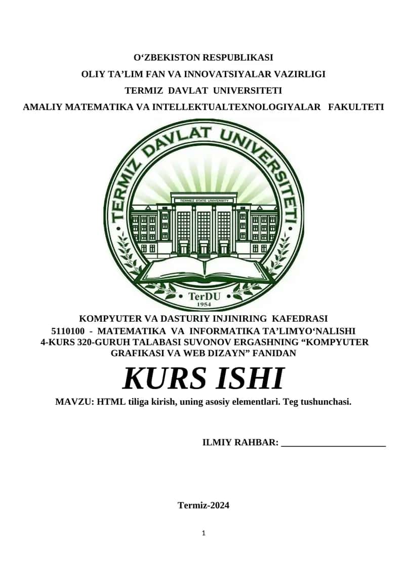 KOMPYUTER GRAFIKASI VA WEB DIZAYN 1