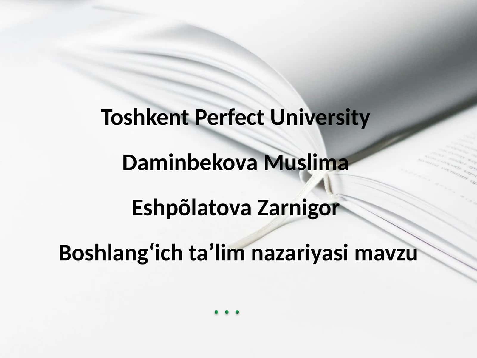 Boshlangʻich taʼlim nazariyasi mavzu 1