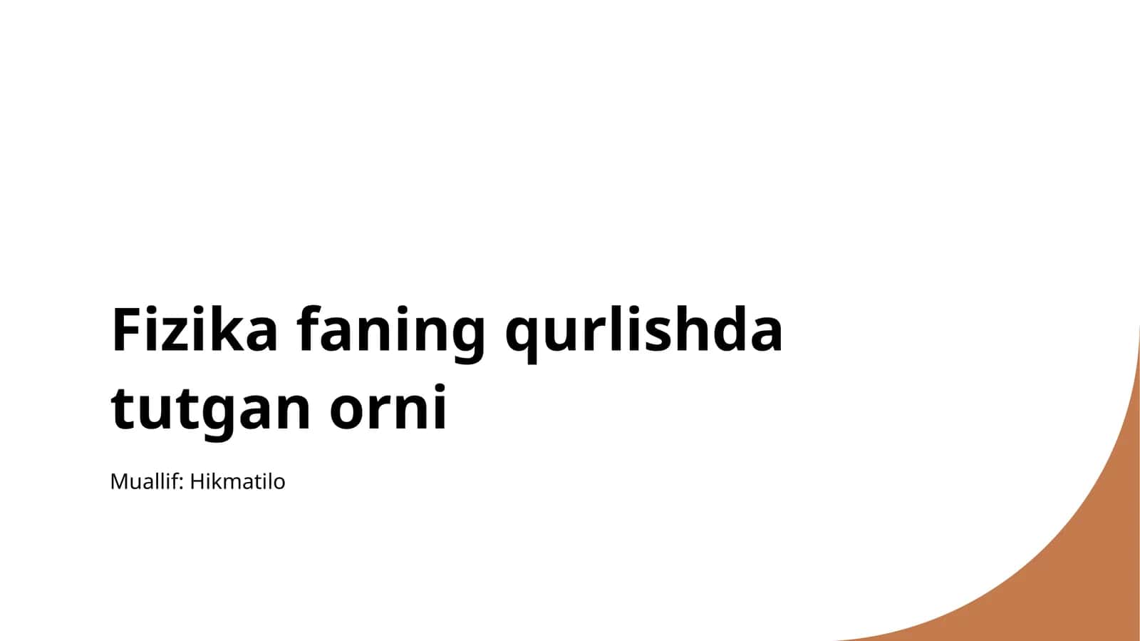 Fizika faning qurlishda tutgan orni 1