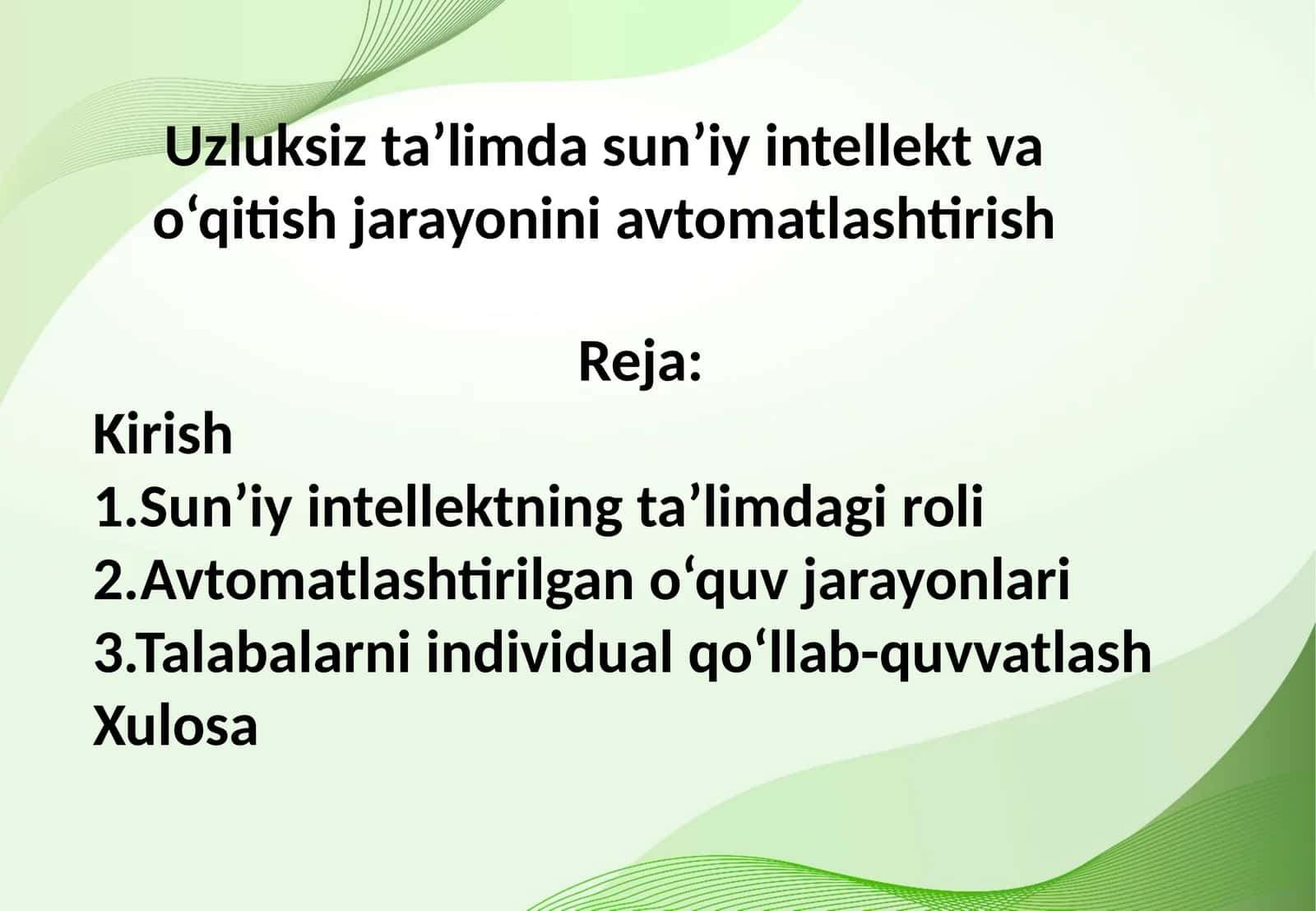 Uzluksiz ta’limda sun’iy intellekt va o‘qitish jarayonini avtomatlashtirish 1