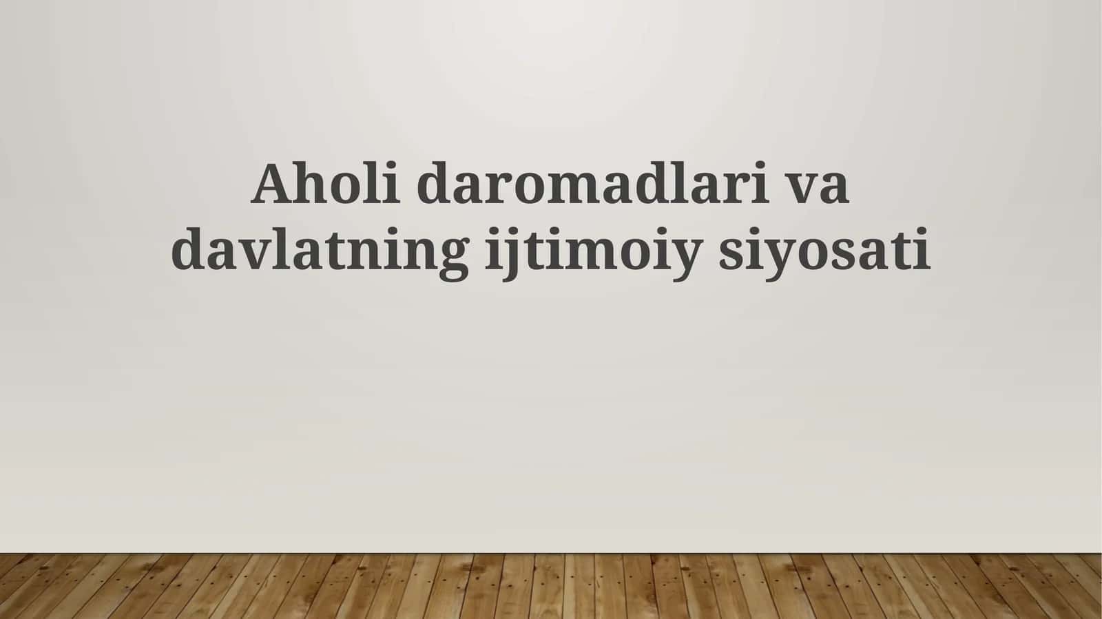 Daromadlar taqsimoti va kambag'allik 1