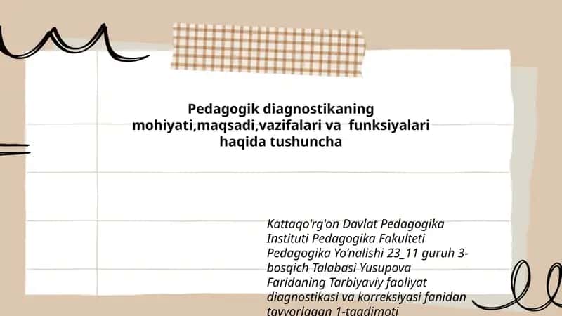 Tarbiyaviy faoliyat diagnostikasi va korreksiyasi 1
