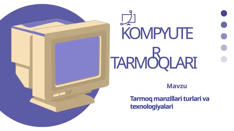 Tarmoq manzillari turlari va texnologiyalari 1