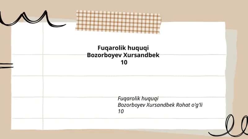 Fuqarolik huquqi 1