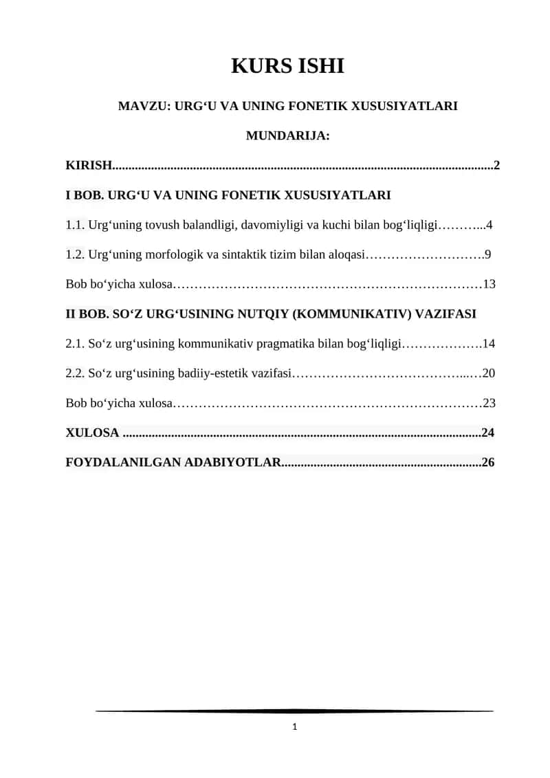 URG‘U VA UNING FONETIK XUSUSIYATLARI 1