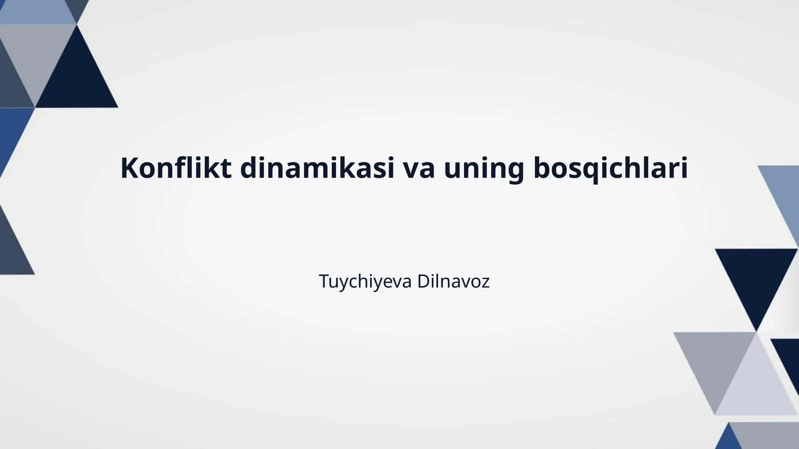 Konflikt dinamikasi va uning bosqichlari 1
