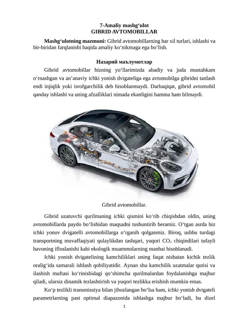 Gibrid avtomobillar 1