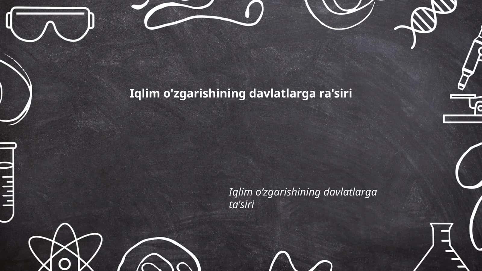 Iqlim o'zgarishining davlatlarga ra'siri 1