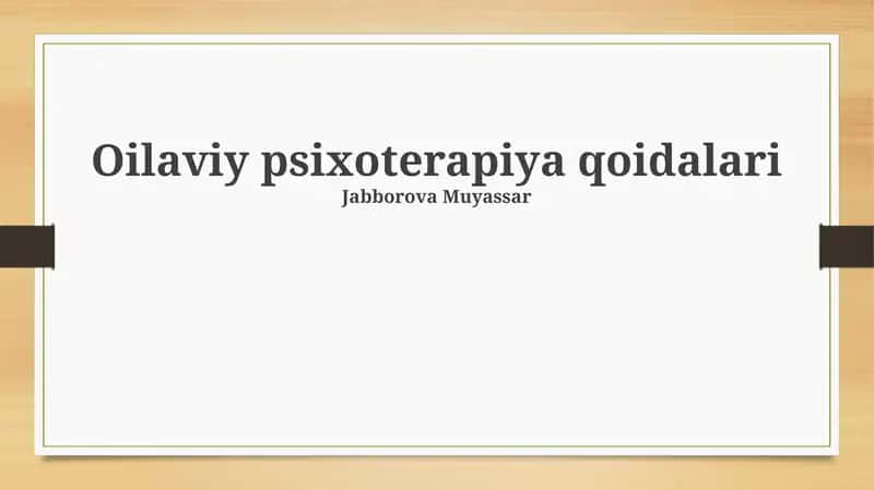 Oilaviy psixoterapiya qoidalari 1