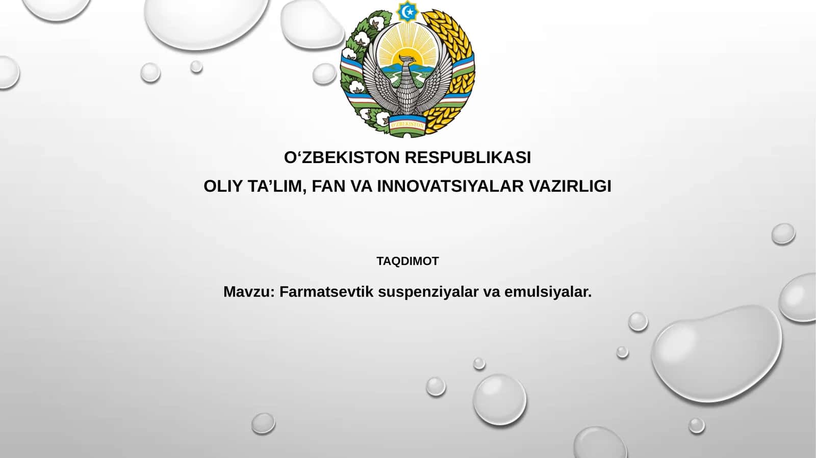 Farmatsevtik suspenziyalar va emulsiyalar 1