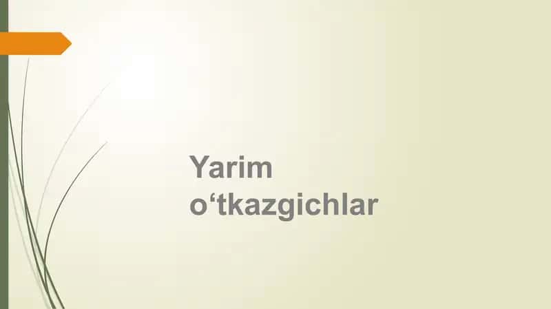 Yarimoʻtkazgichlar 1