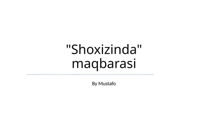 Shoxizinda maqbarasi 1