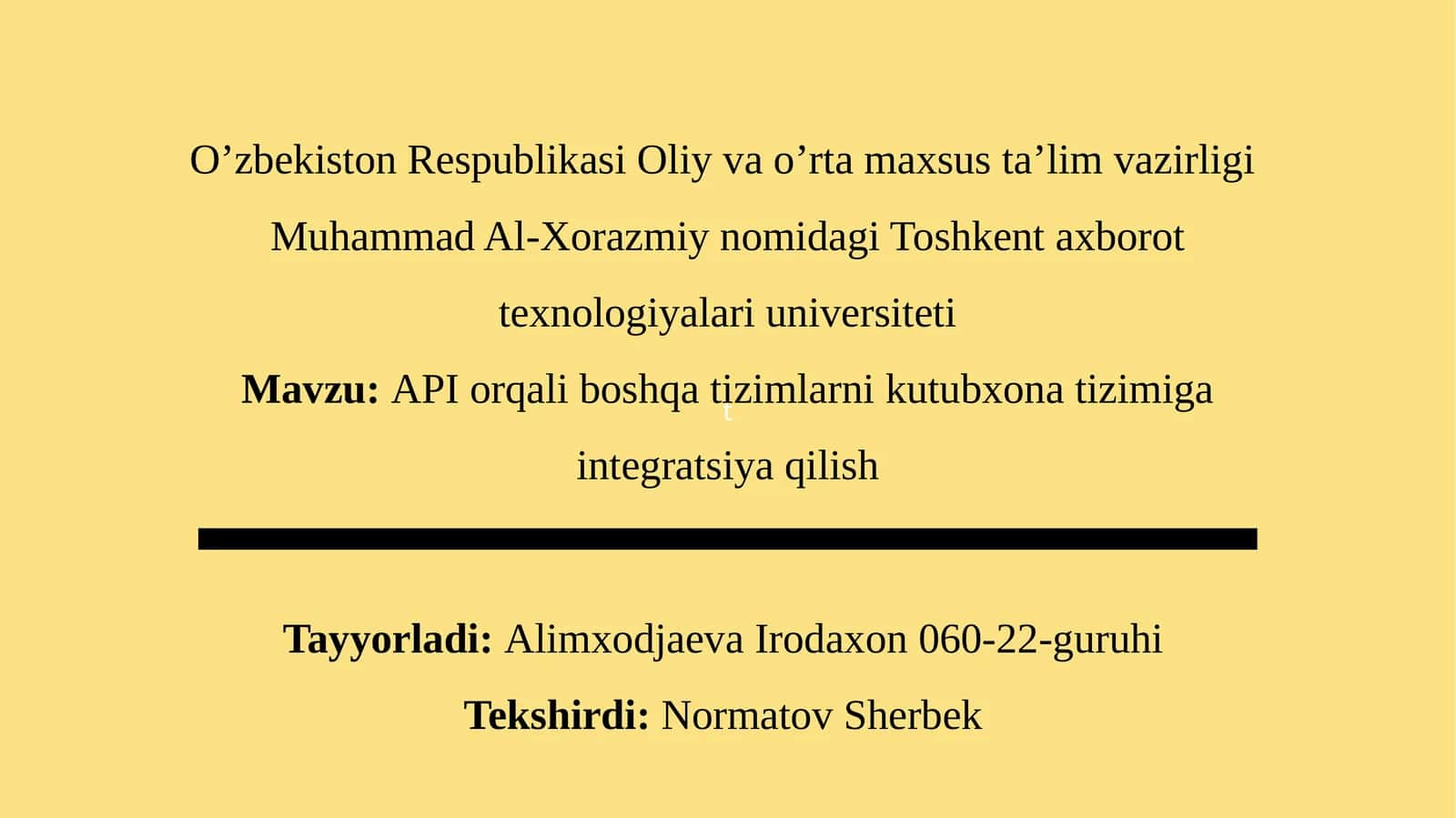 API orqali boshqatizimlarni kutubxonatizimiga integratsiya qilish 1