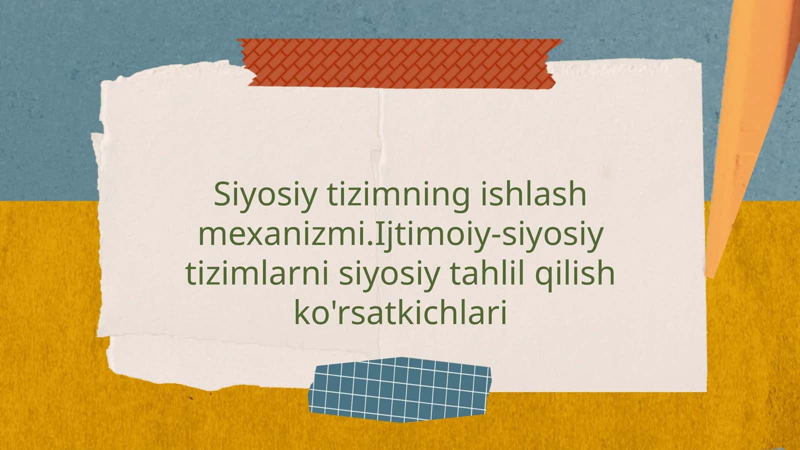 Siyosiy tizimning ishlash mexanizmi. Ijtimoiy-siyosiy tizimlarni siyosiy tahlil qilish ko'rsatkichlari 1