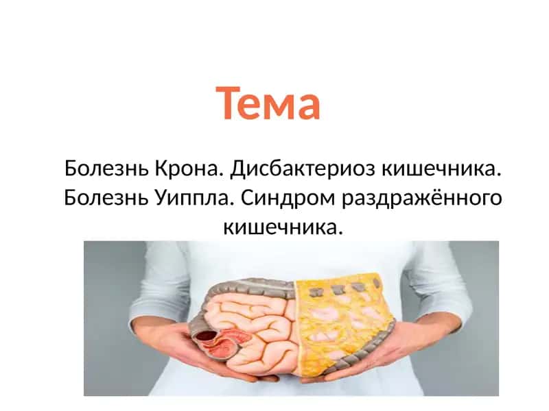 Болезнь Крона. Дисбактериоз кишечника. Болезнь Уиппла. Синдром раздражённого кишечника. 1