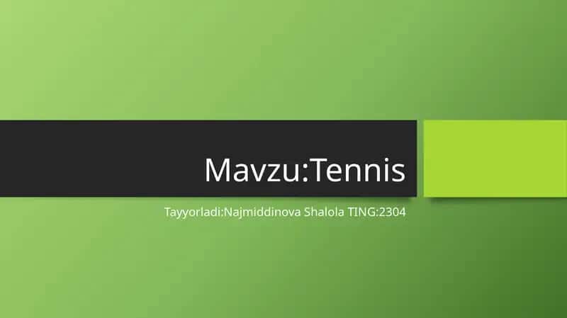 Tennis 1