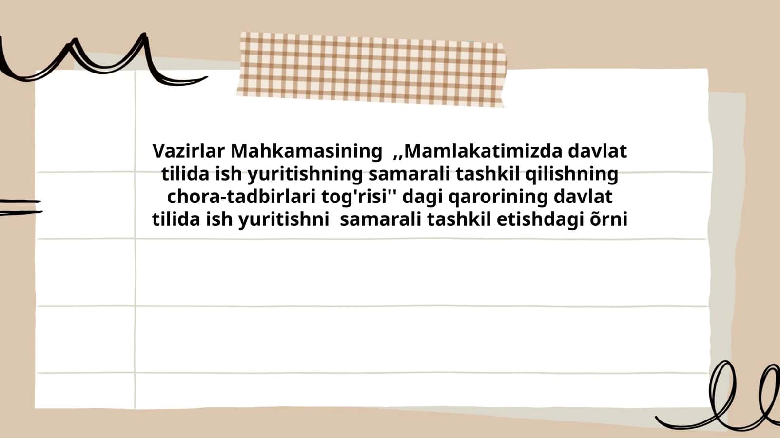 Mamlakatimizda davlat tilida ish yuritishni samarali tashkil etishdagi õrni 1