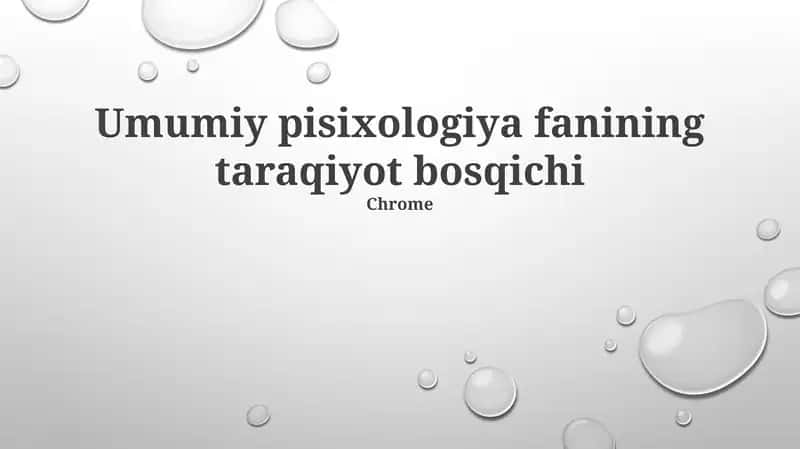 Umumiy pisixologiya fanining taraqiyot bosqichi 1