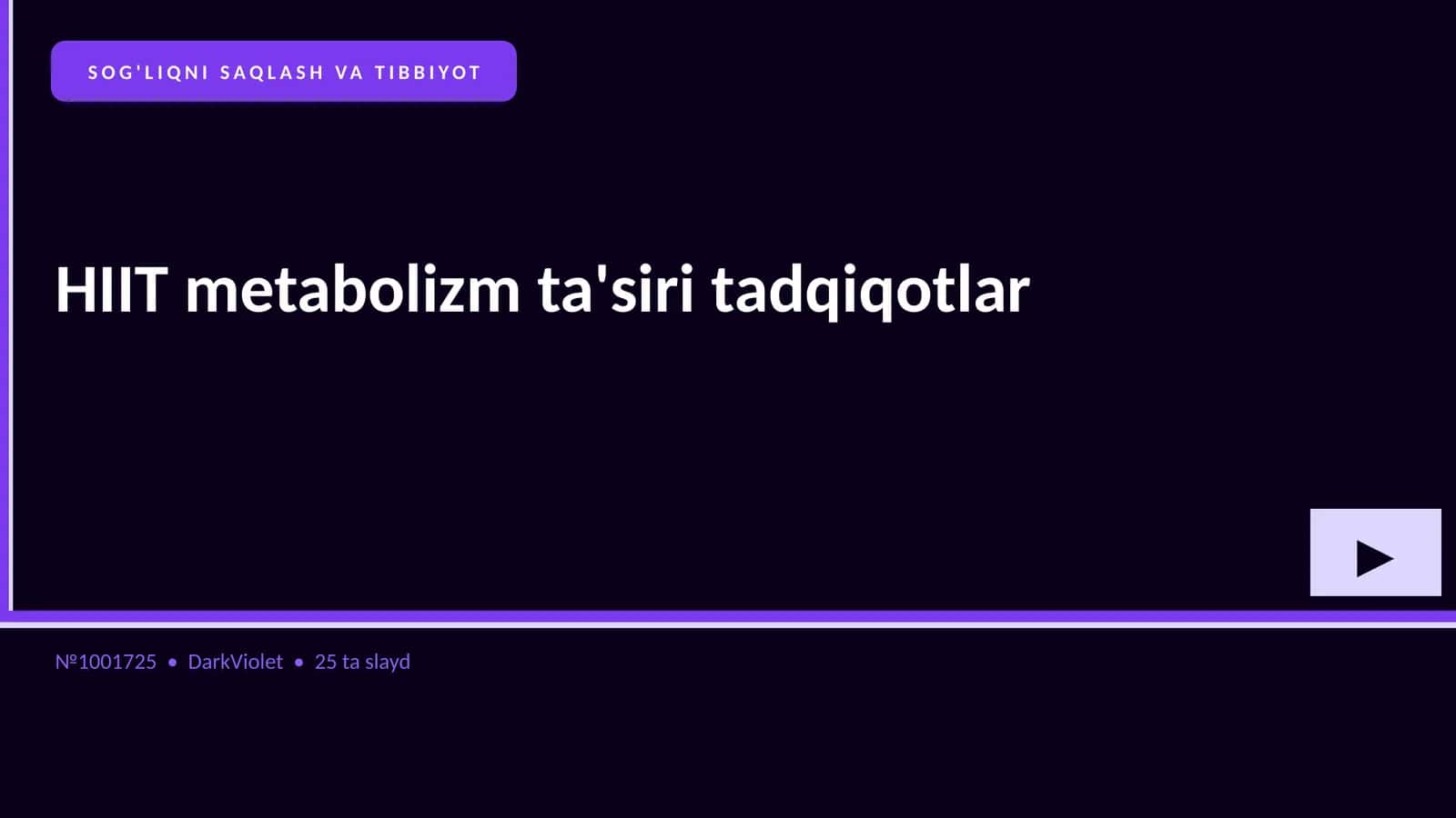 HIIT metabolizm ta'siri tadqiqotlar 1