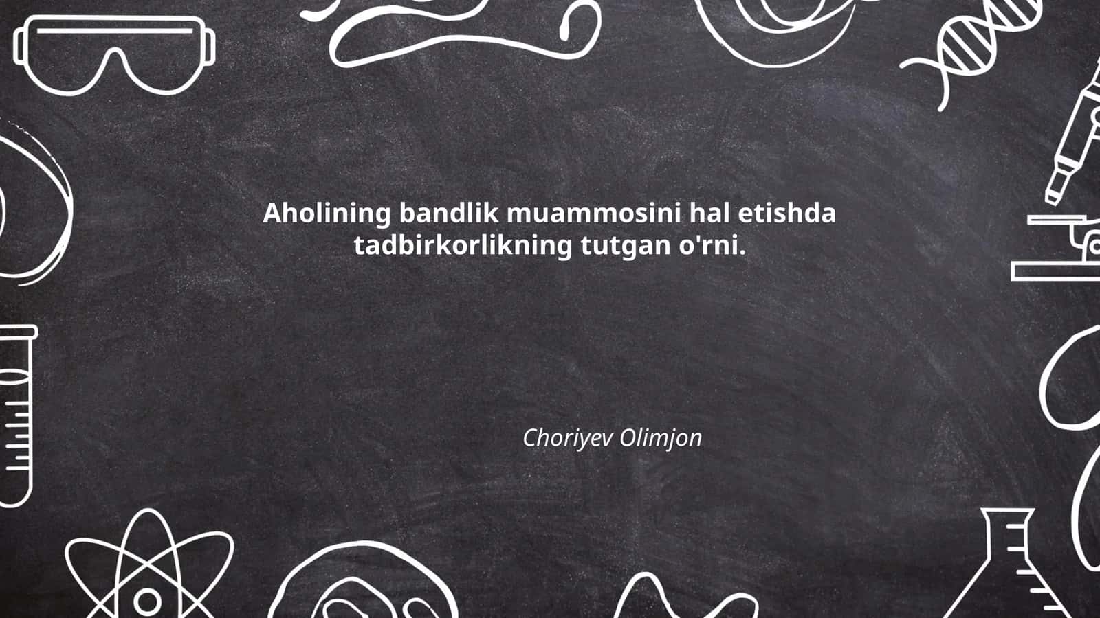 Tadbirkorlik va yangi ish o‘rinlarini yaratish 1
