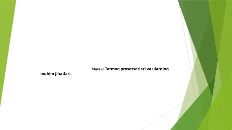 Tarmoq prosessorlari va ularning muhim jihatlari. 1