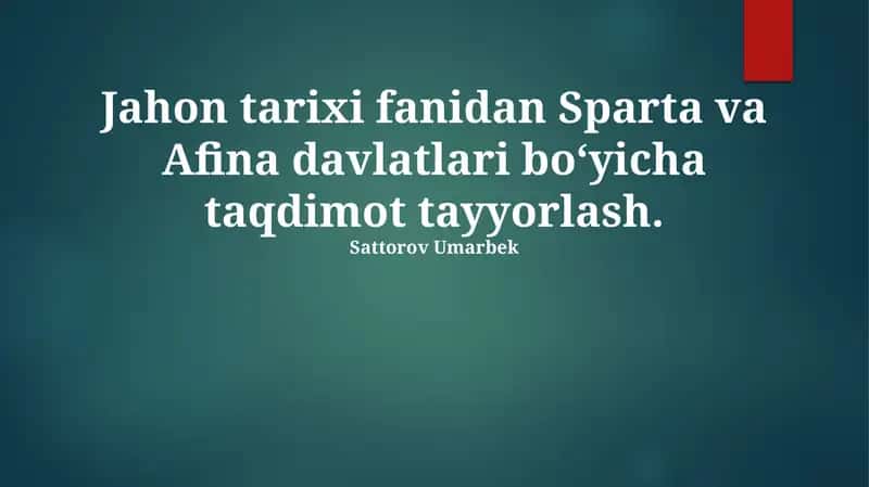 Sparta va Afina davlatlari 1