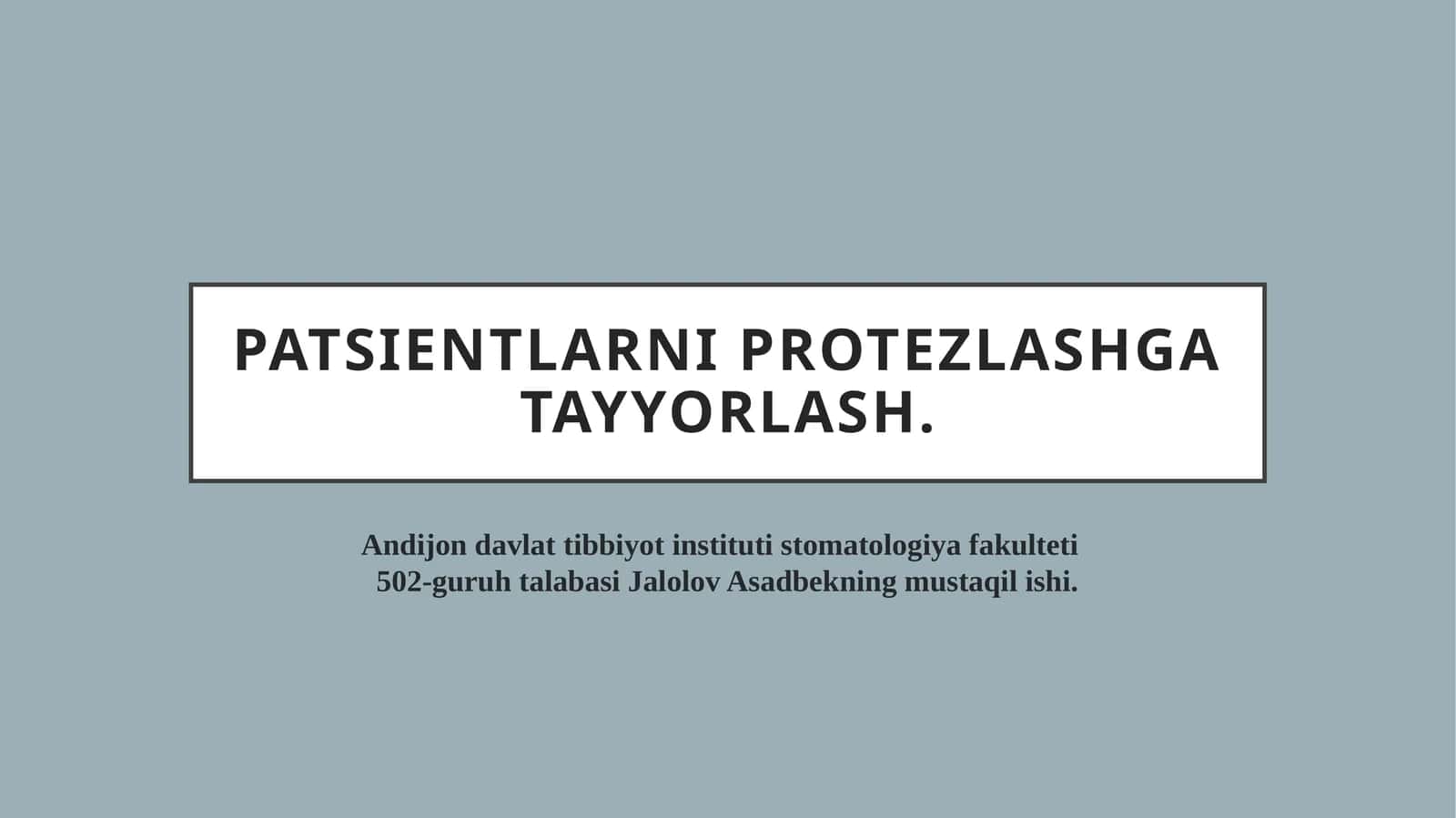 To'liq olib qo'yiladigan tish protezlariga og'iz bo'shlig'ini tayyorlash 1