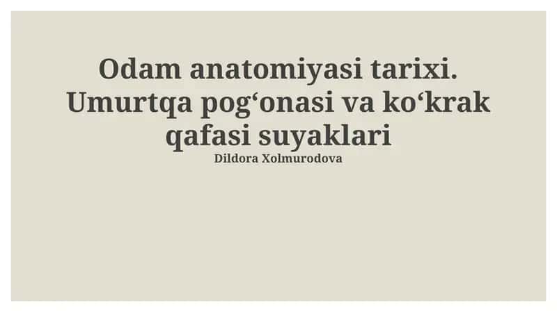 Umurtqa pog'onasi va qovurg'a qafasining anatomiyasi 1