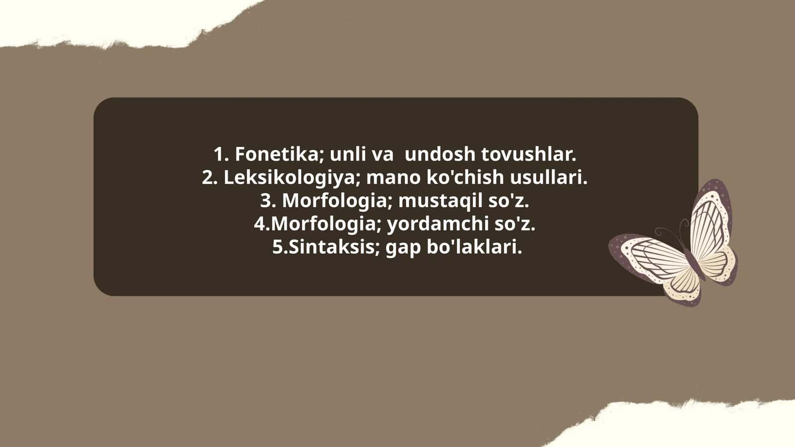 Fonetika; unli va undosh tovushlar 1