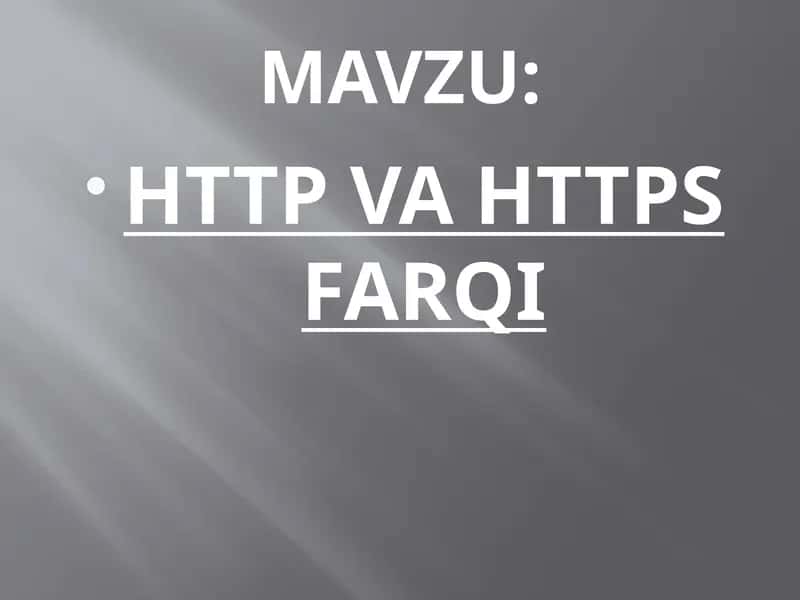 HTTP VA HTTPS