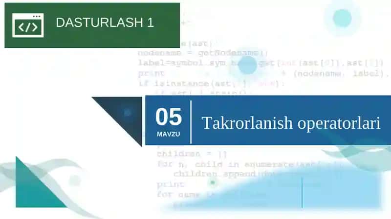 DASTURLASH 1